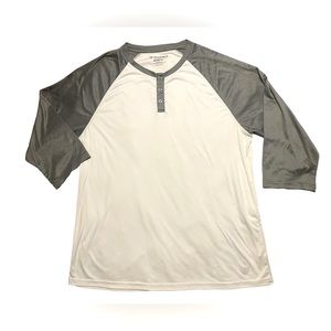 Korsa White Shirt with Gray Long Sleeves 
Men’s size XXL